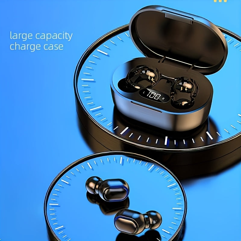 Button-controlled wireless in-ear headphones with LED power display, long battery life, low-latency wireless earbuds, suitable for daily use, commuting, sports, etc., compatible with multiple devices, the first choice for per