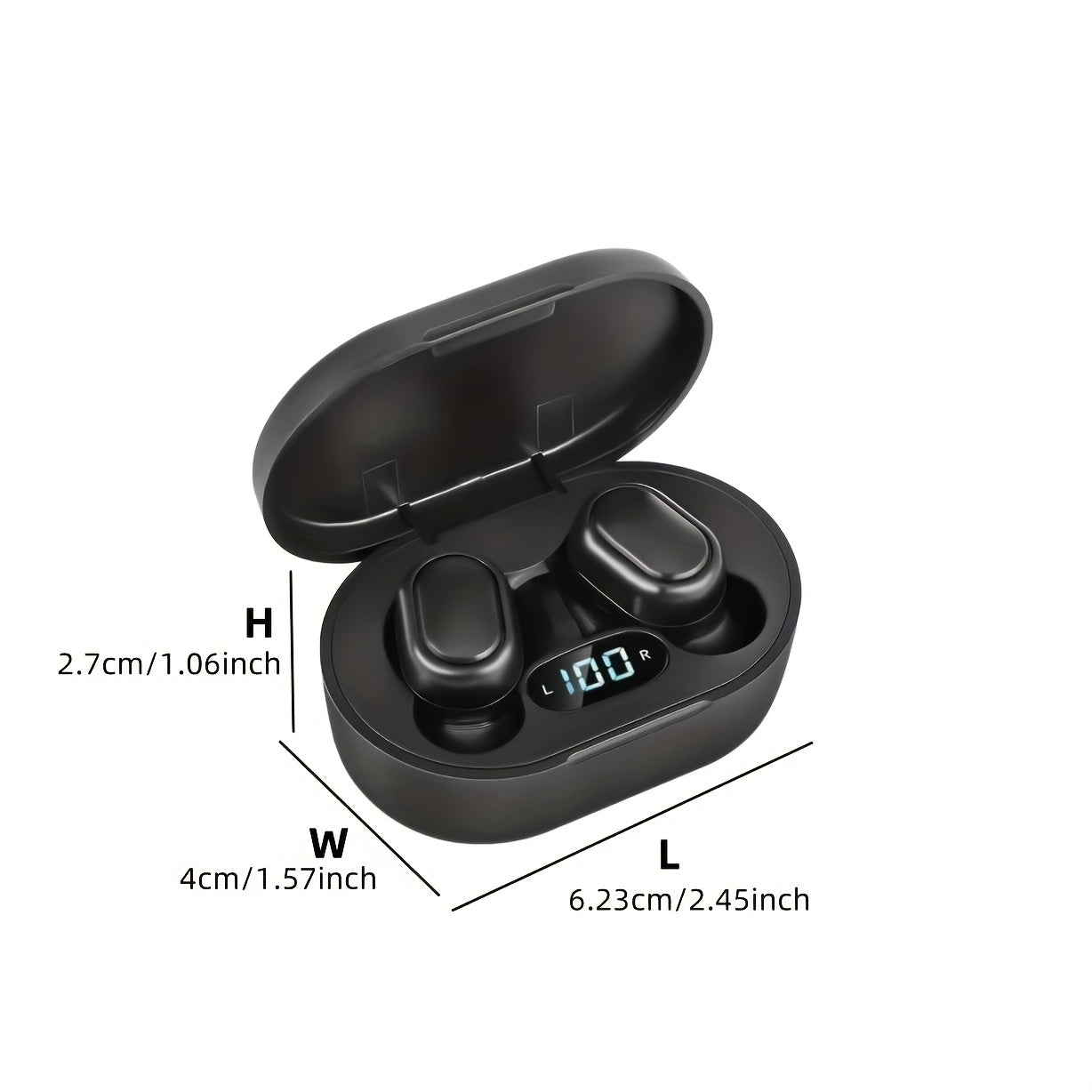 Button-controlled wireless in-ear headphones with LED power display, long battery life, low-latency wireless earbuds, suitable for daily use, commuting, sports, etc., compatible with multiple devices, the first choice for per