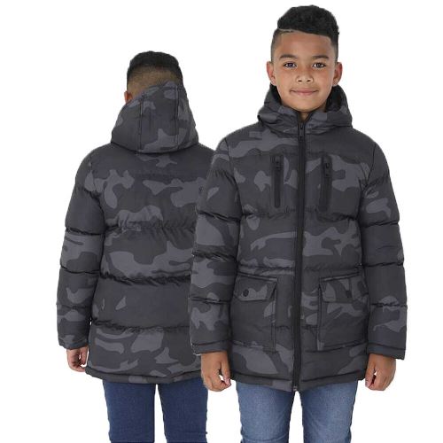 Boys Brave Soul Oakwood Camo Padded School Jacket-0