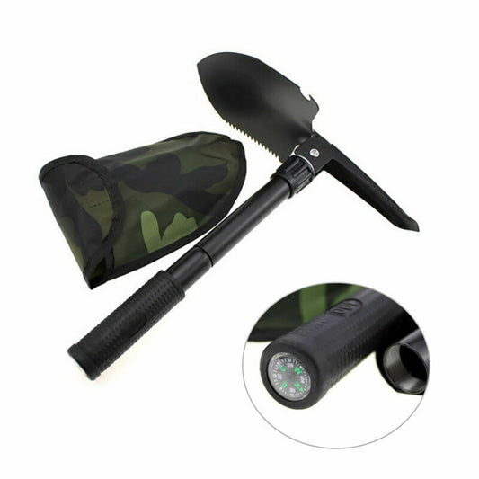 Multifunction Portable Mini Folding Shovel Outdoor Camping Spade Compass UK