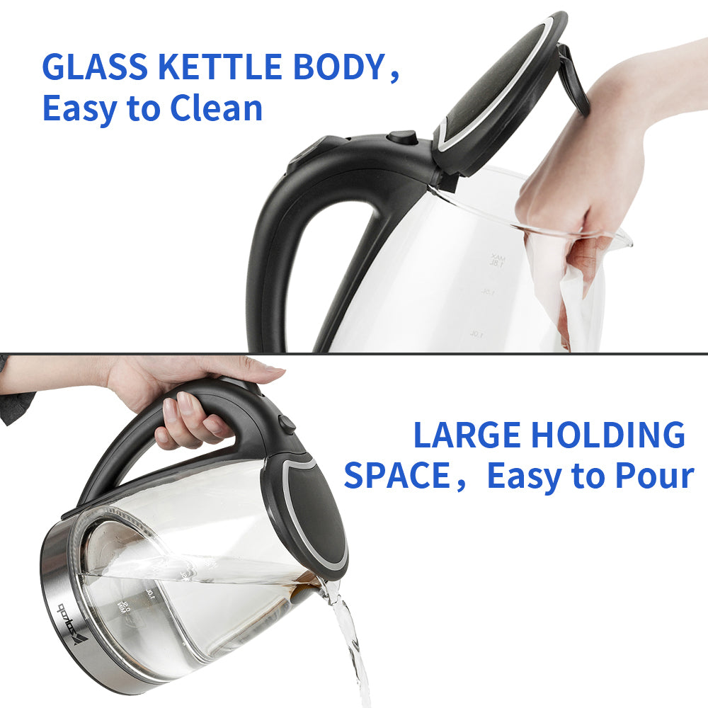 1.8L Electric Glass Kettle UK Plug