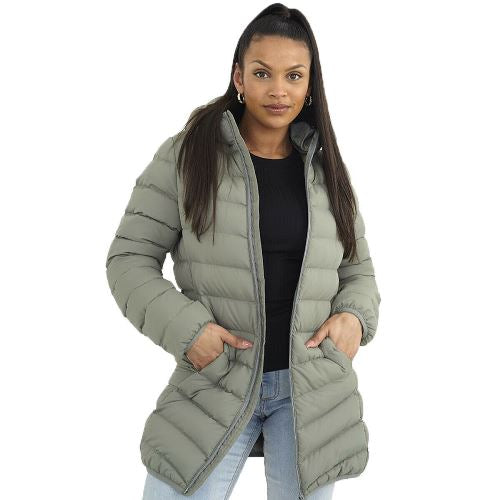 Ladies Brave Soul Grantlong Padded Long Coat-1