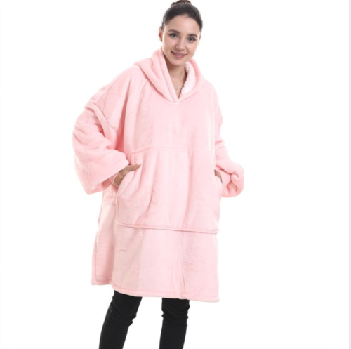 Unisex Sherpa LIned Blanket Hoodie-2