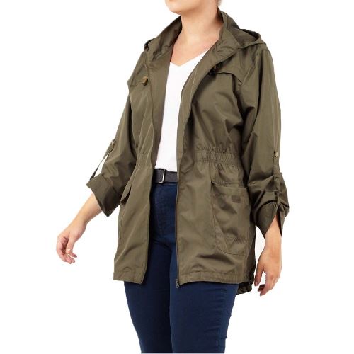 Ladies Brave Soul Plus Size Rain Mac - Raveplain-3