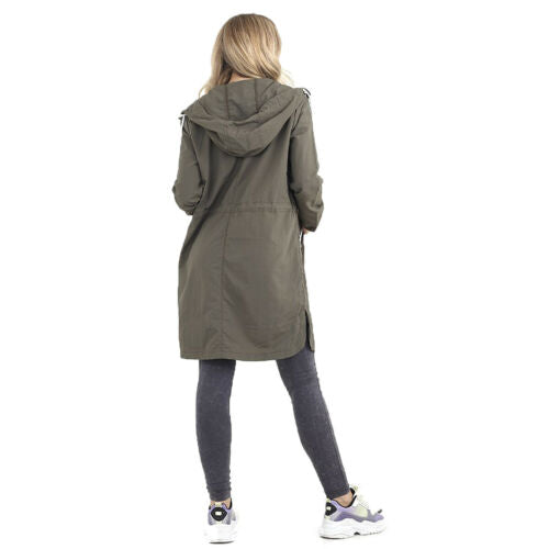 Ladies Brave Soul Devan Hooded Rain Mac-4