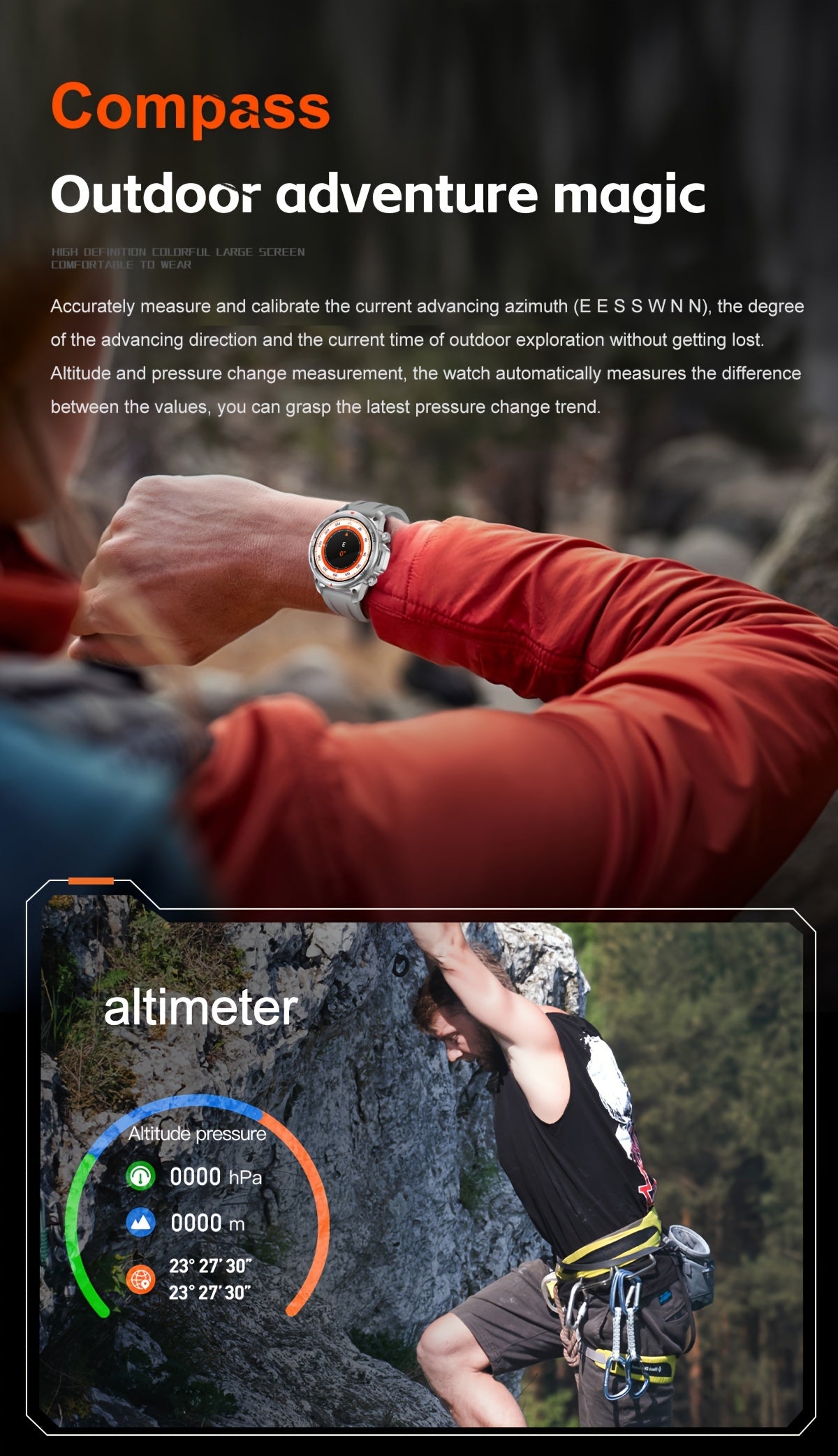 Fanwear Men'S Smart Watch : LED Lighting, Answer/Make Calls, Outdoor Sports Watch, Fitness Tracker, , 100+ Sports Modes, Pedometer, Call Feature, With Flashlight Smart Watch For Men & More - Compatible With IPhon & Android!