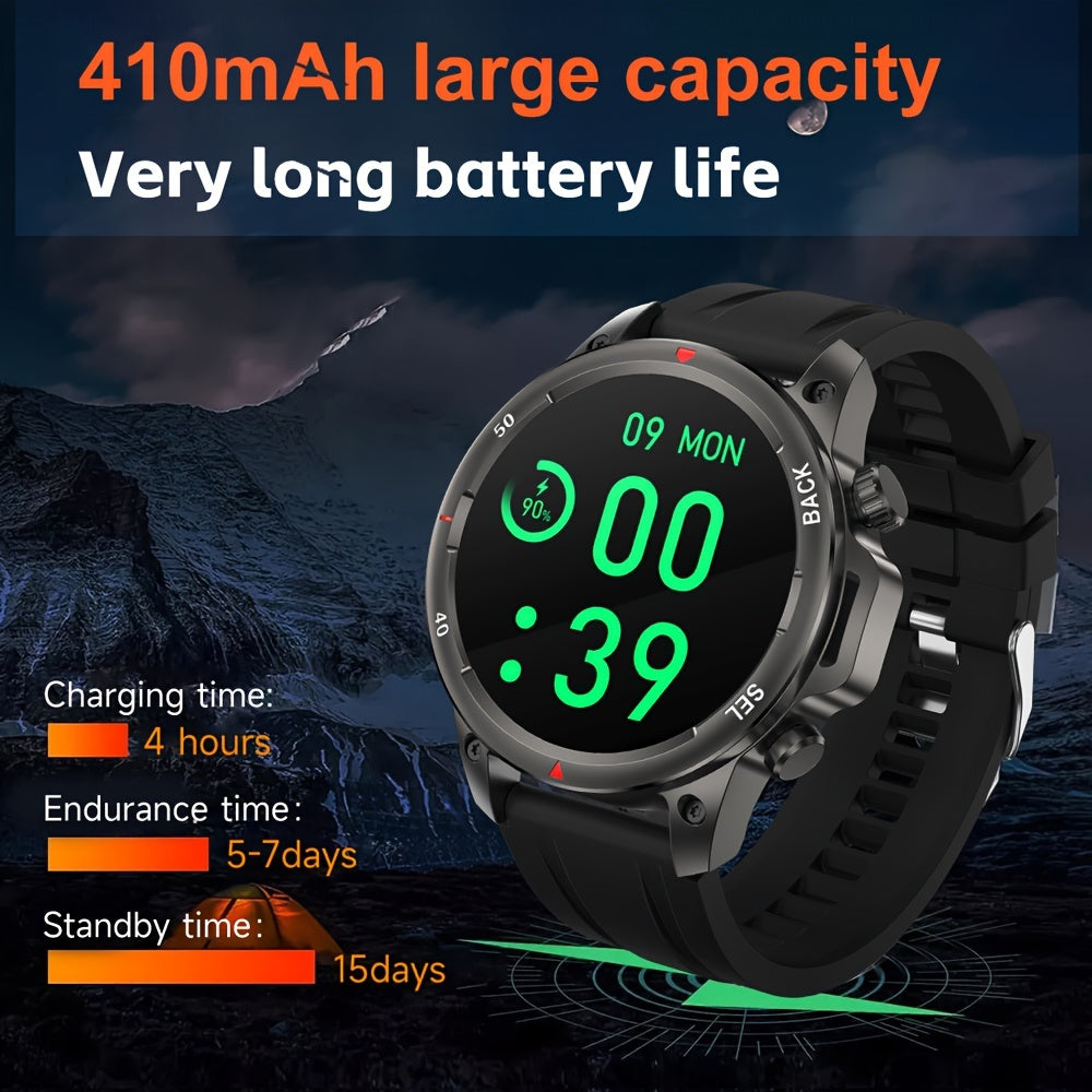 Fanwear Men'S Smart Watch : LED Lighting, Answer/Make Calls, Outdoor Sports Watch, Fitness Tracker, , 100+ Sports Modes, Pedometer, Call Feature, With Flashlight Smart Watch For Men & More - Compatible With IPhon & Android!