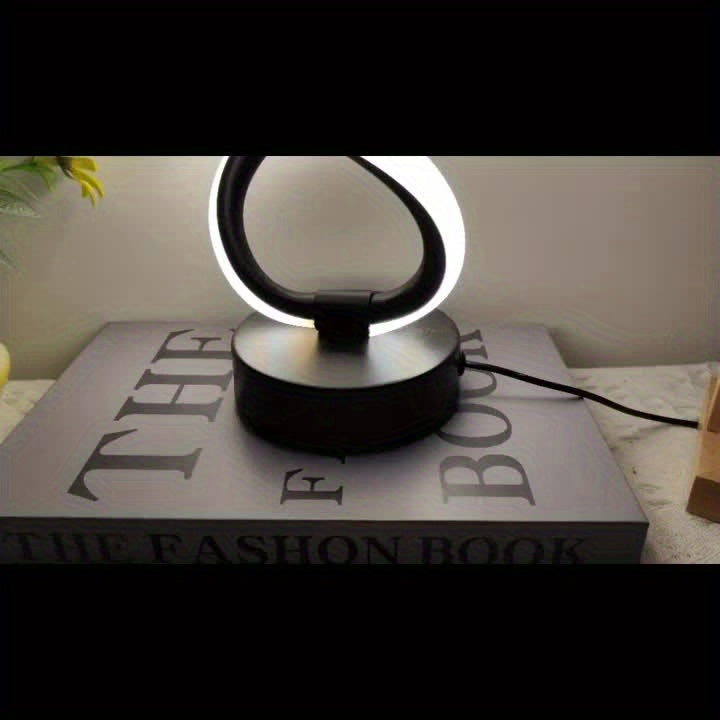 Polished Metal Unique Spiral LED Desk Lamp - Adjustable, USB Powered with Button Control - Perfect for Home Office Decor, Available in Black/White