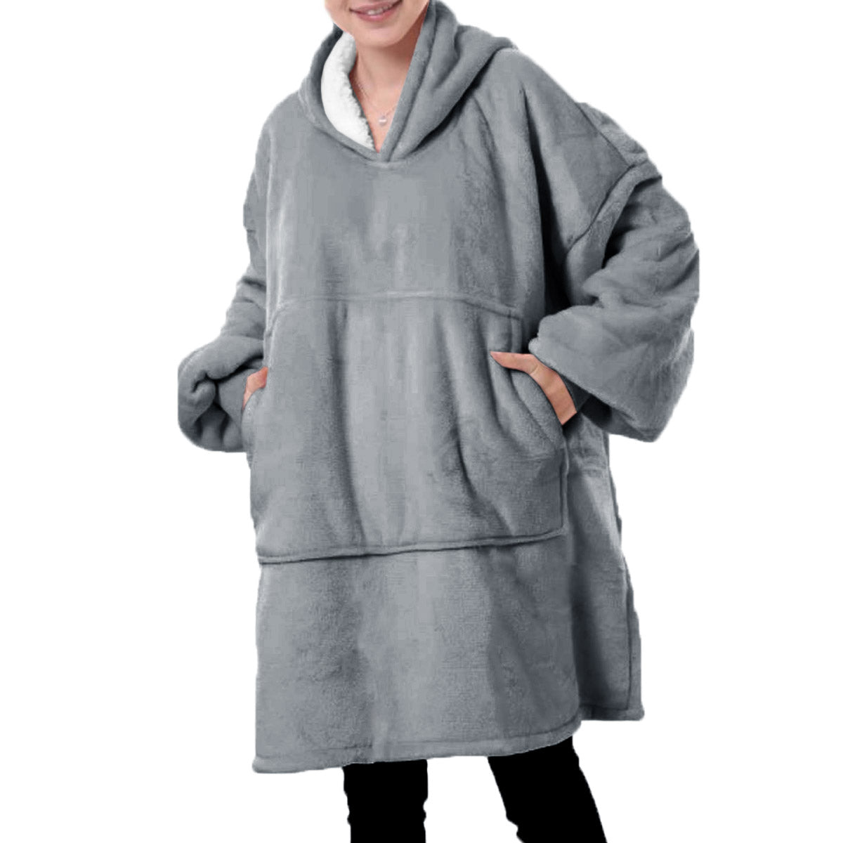 Unisex Sherpa LIned Blanket Hoodie-6