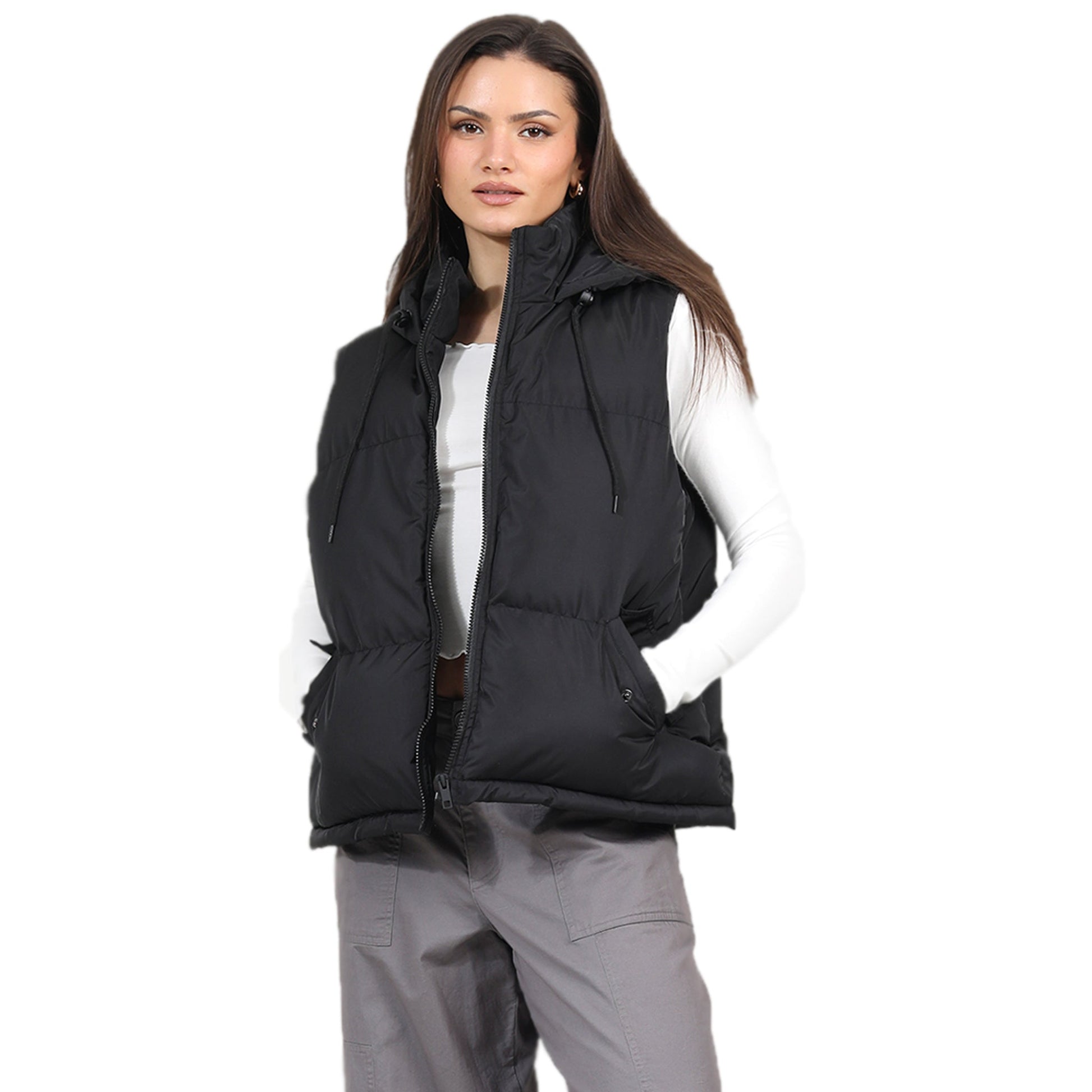 Ladies Brave Soul CELLOGIL Padded Short Length Gilet-0