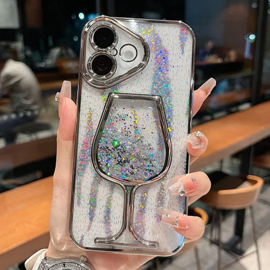 Glitter Quicksand Soft Back Phone Case For iPhone 16 15 14 13 12 Pro Max 16 Plus 11 Luxury Plating Lens Protective Cover Capa