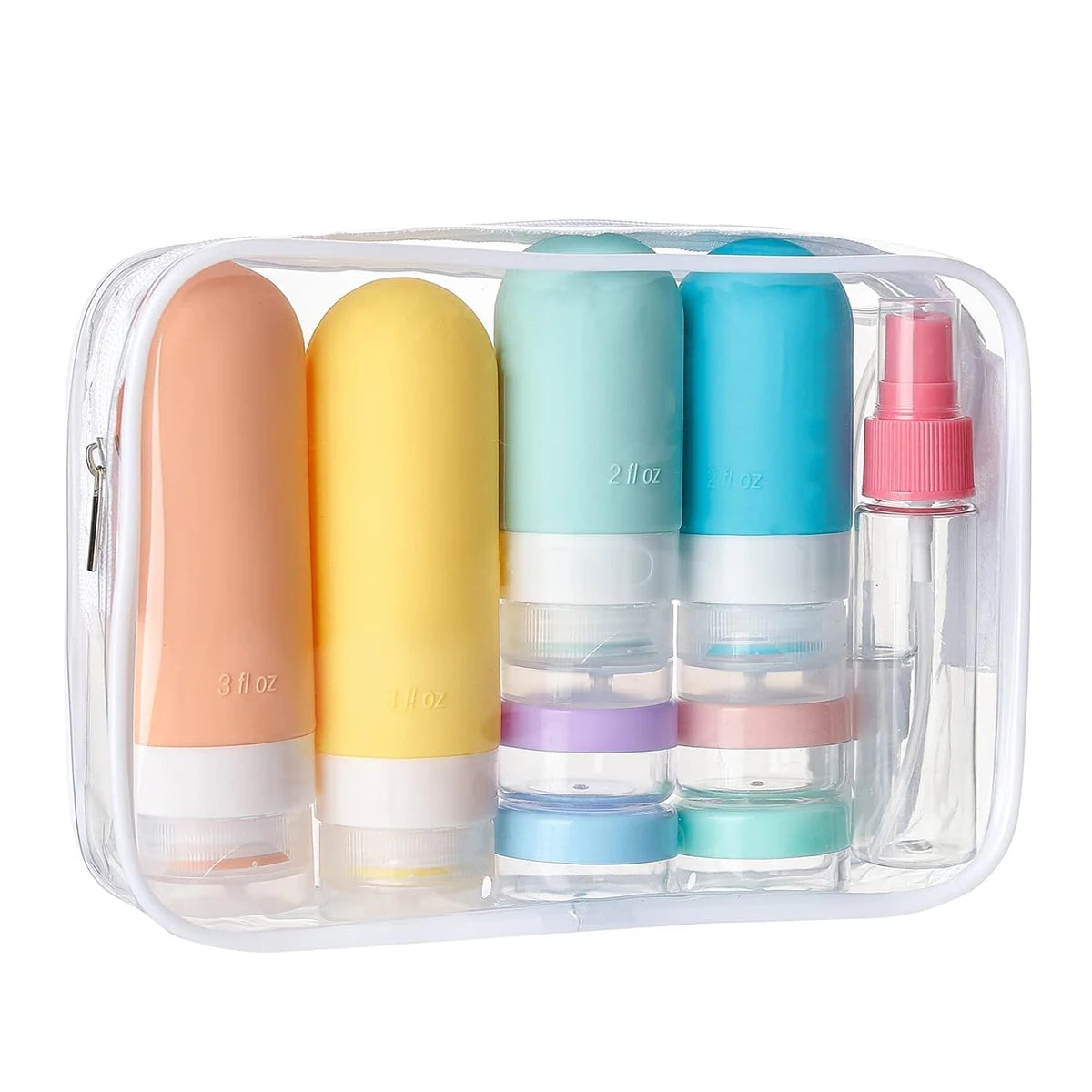 17 Pack Leak Proof Travel Bottle Set Made Of Silicone - TSA-Approved Containers For Toiletries And Conditioner