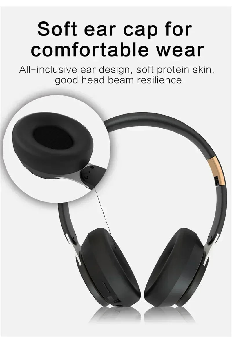 07S Wireless Headphones Foldable Adjustable Stereo Gaming Earphone Bluetooth+TF Play+3.5mm AUX 3 Modes HIFI Heavy Bass Headsets