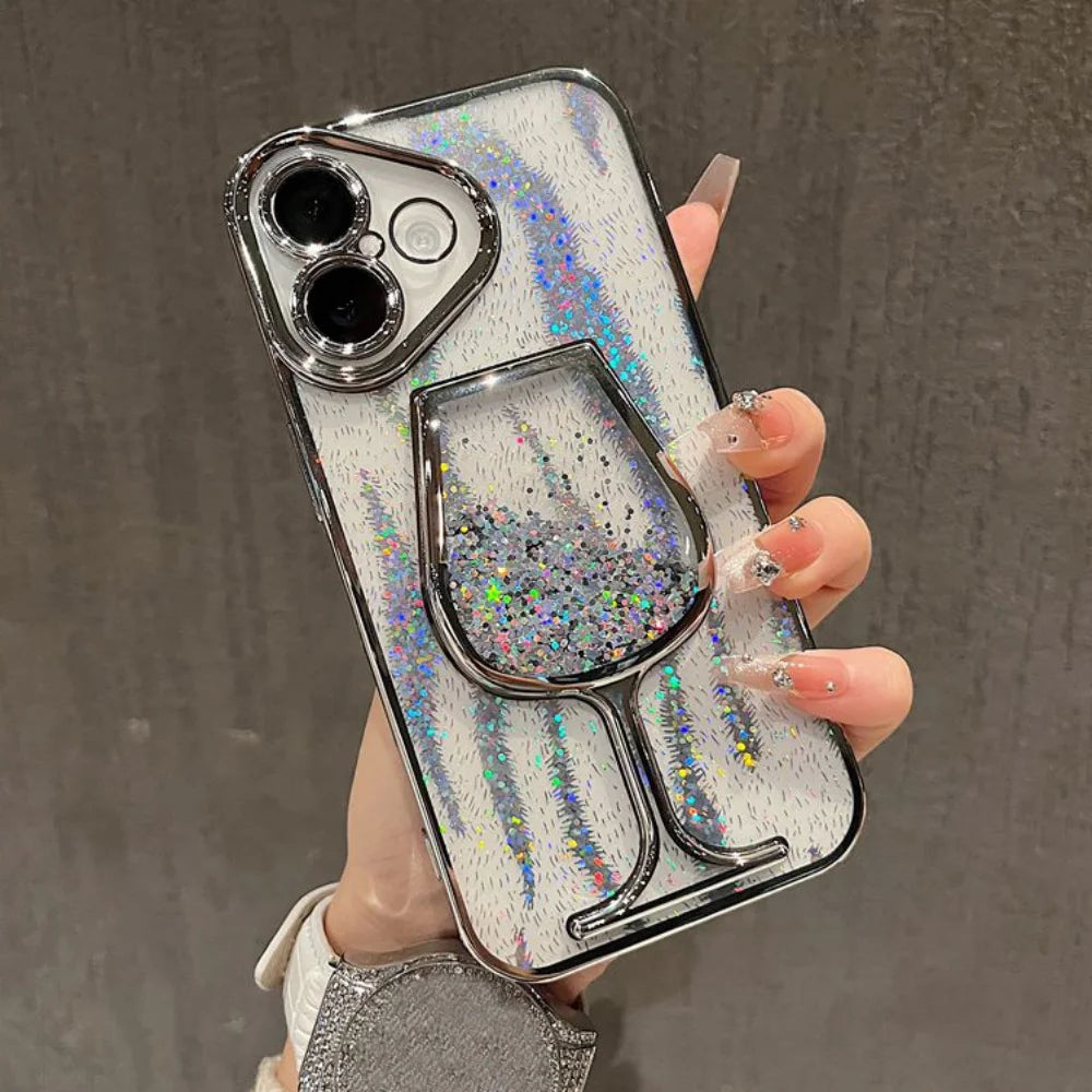 Glitter Quicksand Soft Back Phone Case For iPhone 16 15 14 13 12 Pro Max 16 Plus 11 Luxury Plating Lens Protective Cover Capa