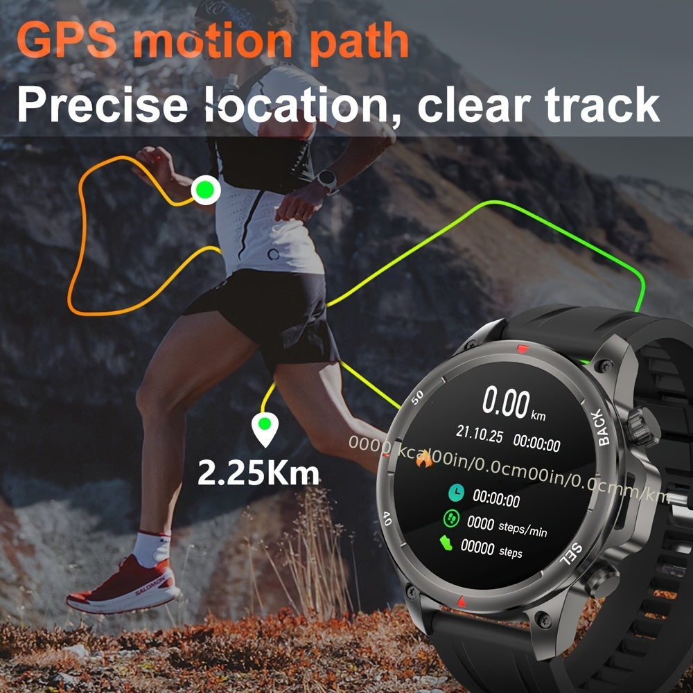 Fanwear Men'S Smart Watch : LED Lighting, Answer/Make Calls, Outdoor Sports Watch, Fitness Tracker, , 100+ Sports Modes, Pedometer, Call Feature, With Flashlight Smart Watch For Men & More - Compatible With IPhon & Android!