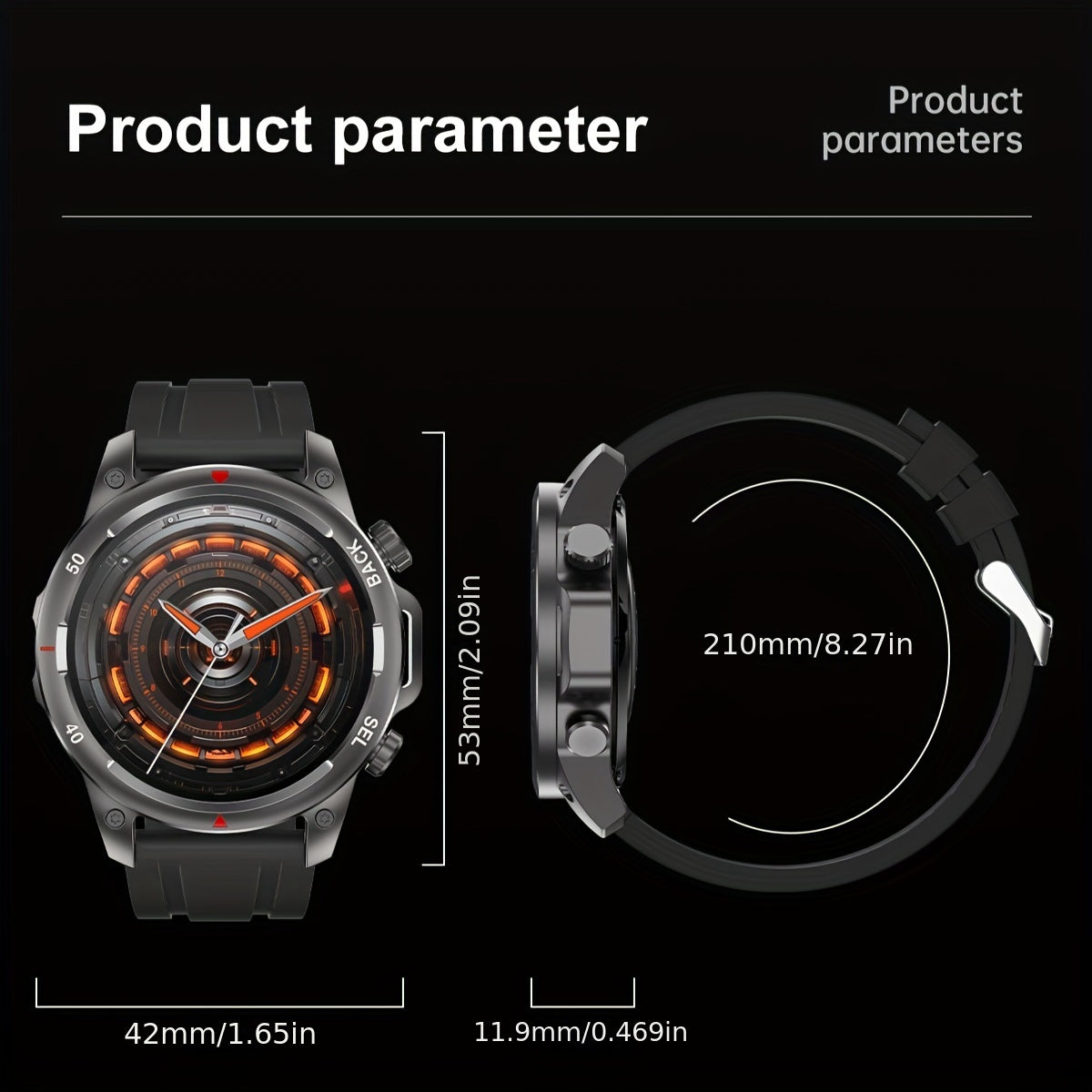 Fanwear Men'S Smart Watch : LED Lighting, Answer/Make Calls, Outdoor Sports Watch, Fitness Tracker, , 100+ Sports Modes, Pedometer, Call Feature, With Flashlight Smart Watch For Men & More - Compatible With IPhon & Android!