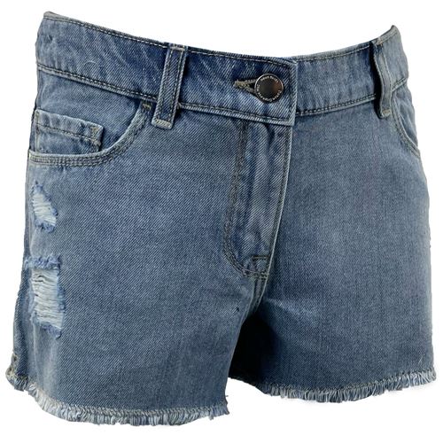 Girls Distressed Ripped Denim Shorts-2