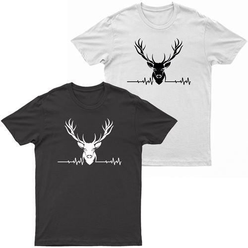 Adults Stag ECG Logo Printed T-Shirt-0