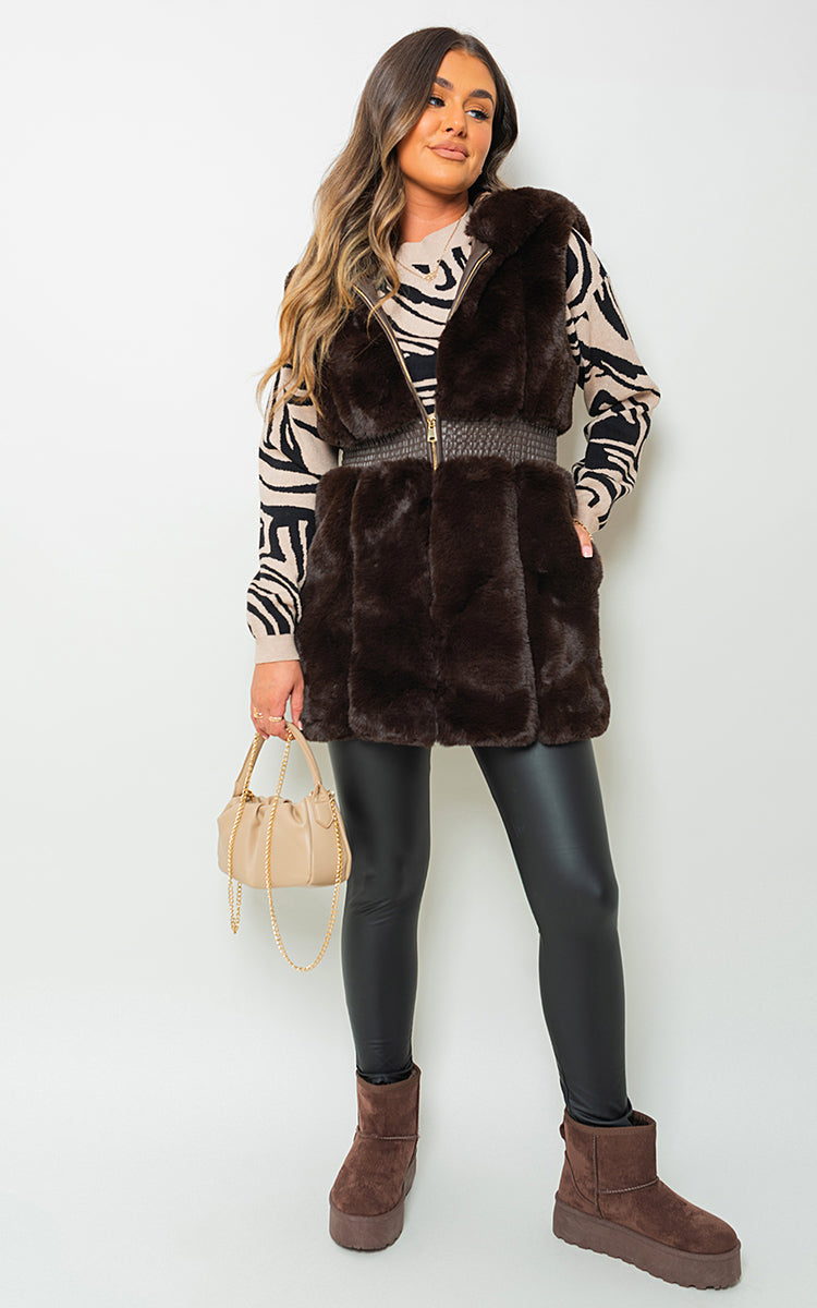 Faux Fur Zip Up Gilet-6