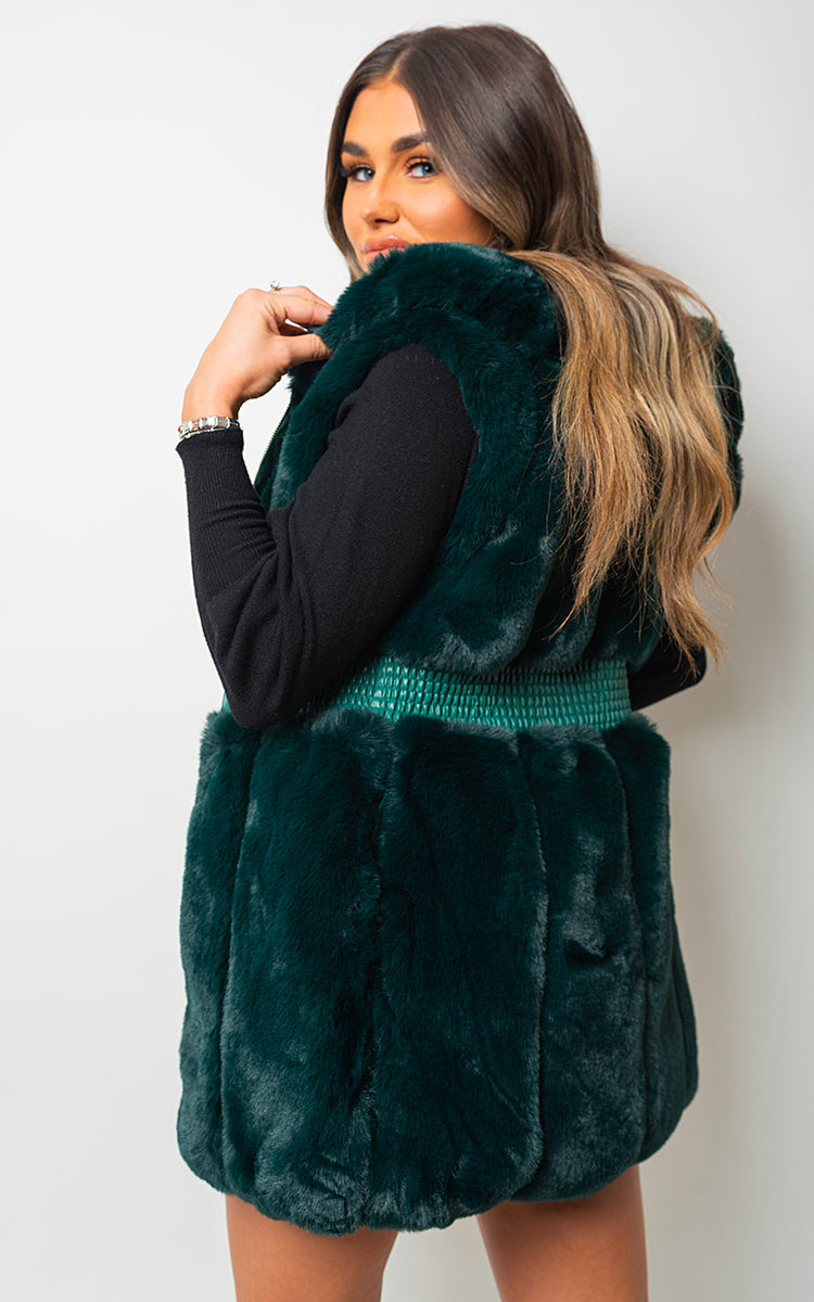 Faux Fur Zip Up Gilet-4