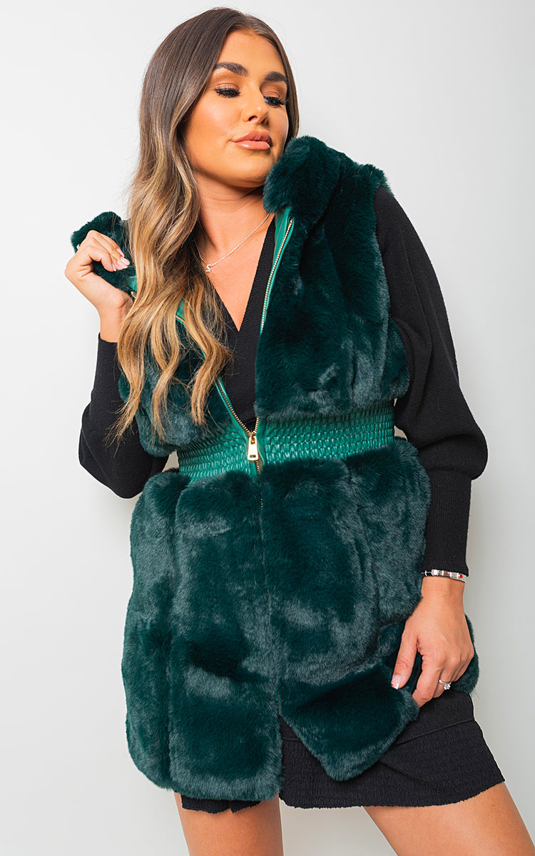 Faux Fur Zip Up Gilet-3