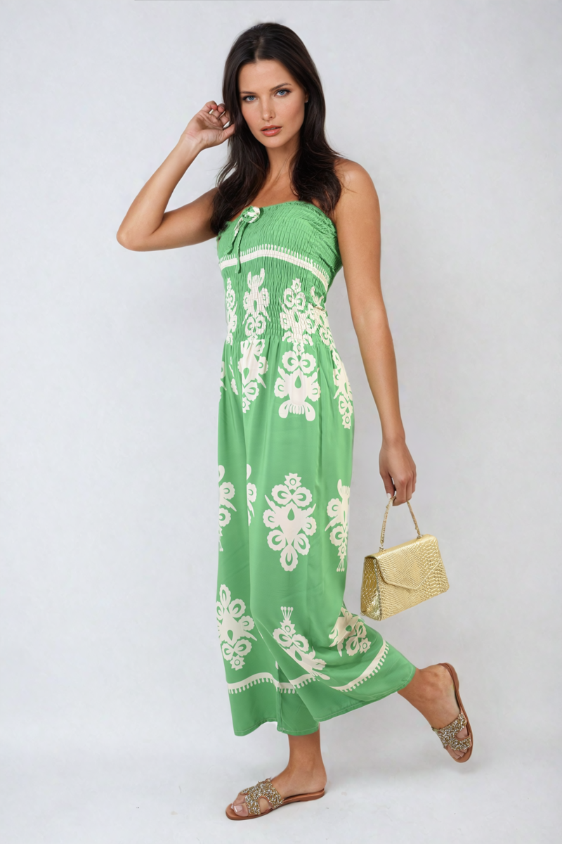 Printed Strapless Jumpsuit-9