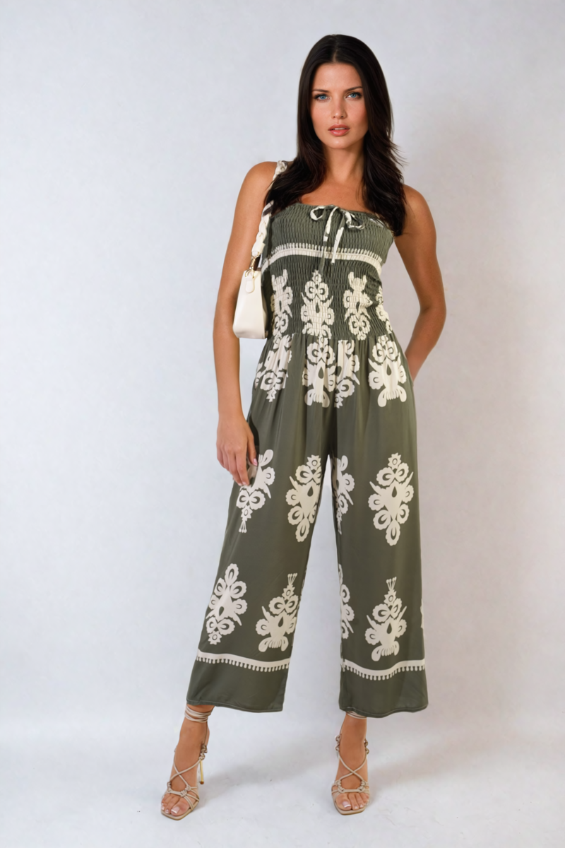 Printed Strapless Jumpsuit-7