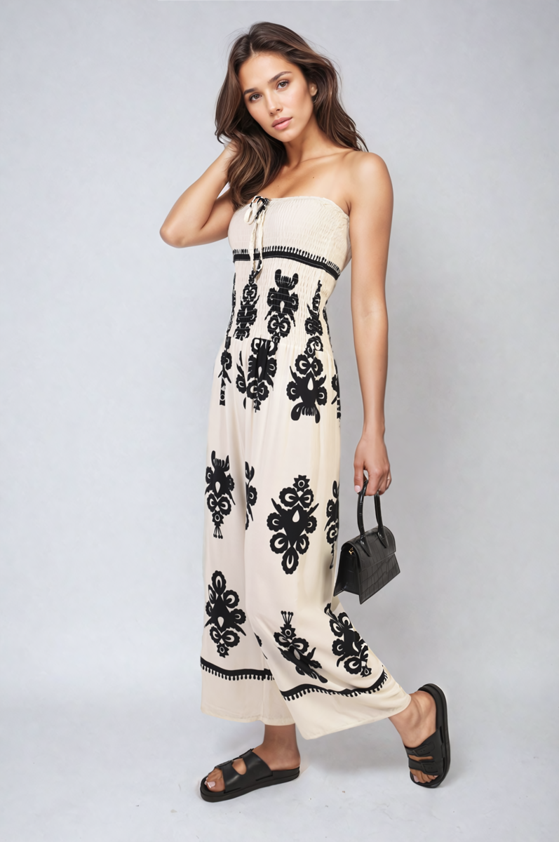 Printed Strapless Jumpsuit-3