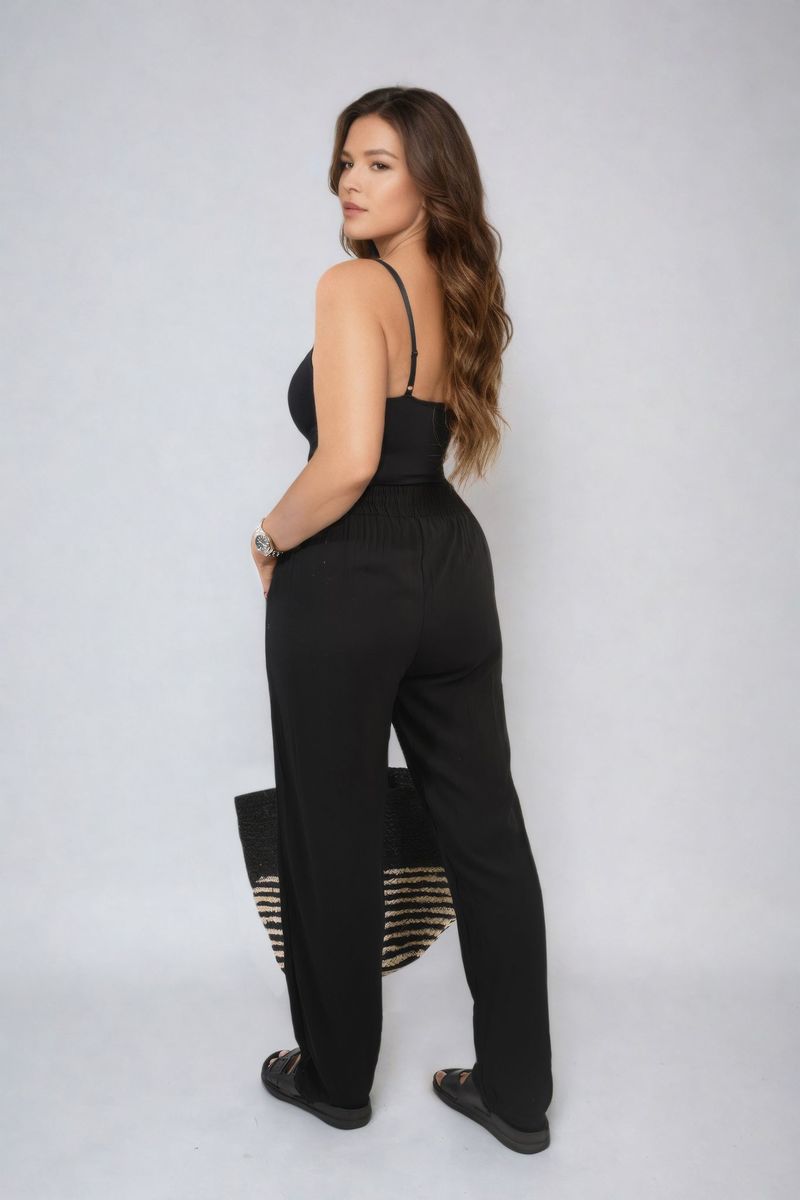 Drawstring High Waist Trouser with Side Pockets-2