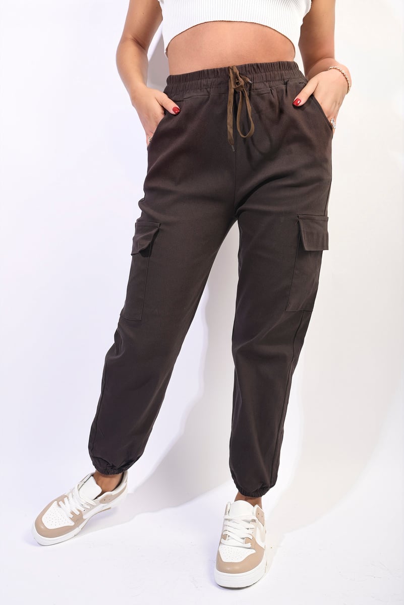 Size Frankie Cargo Pocket Trouser with Drawstring-0